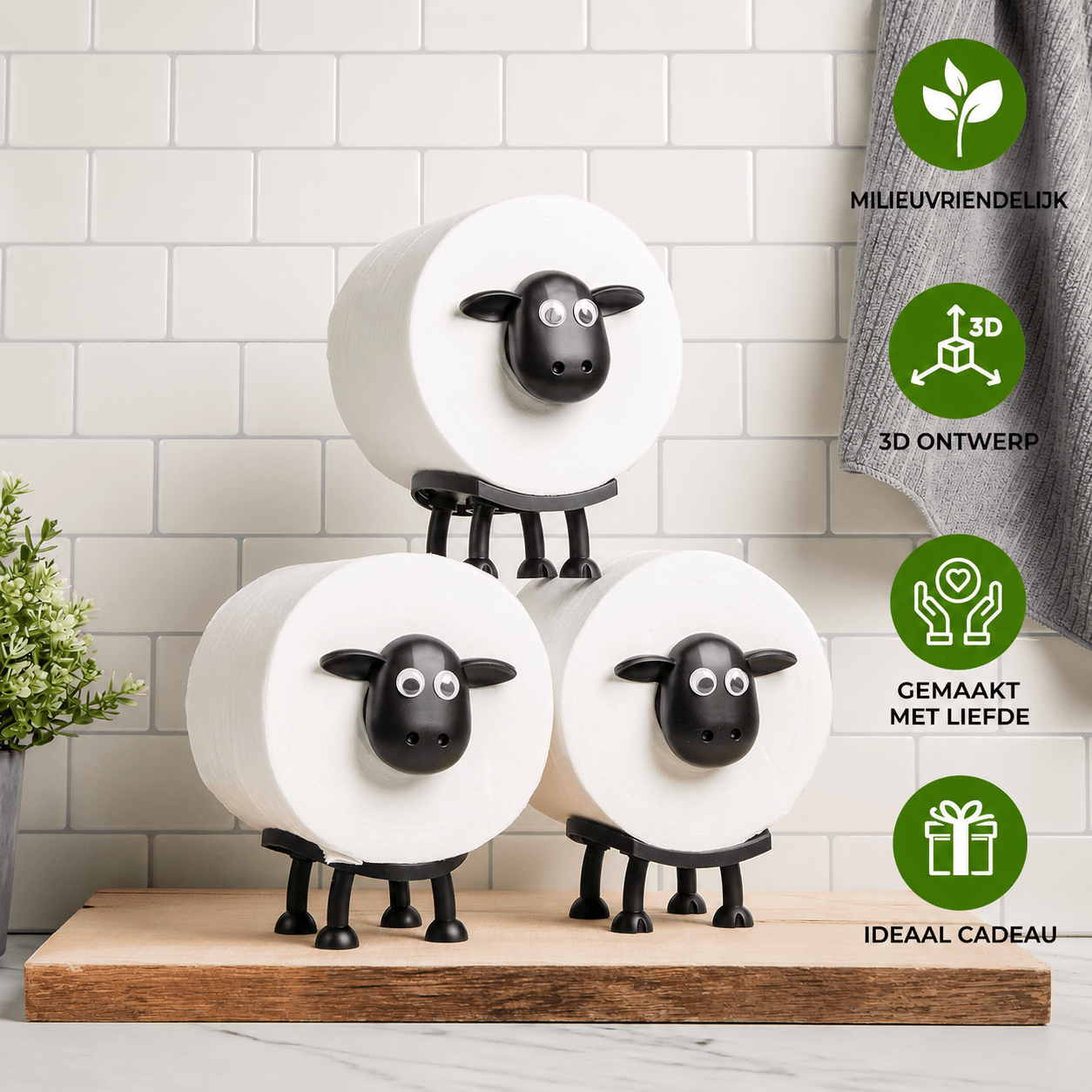 Schattige Schapen Toiletrolhouder